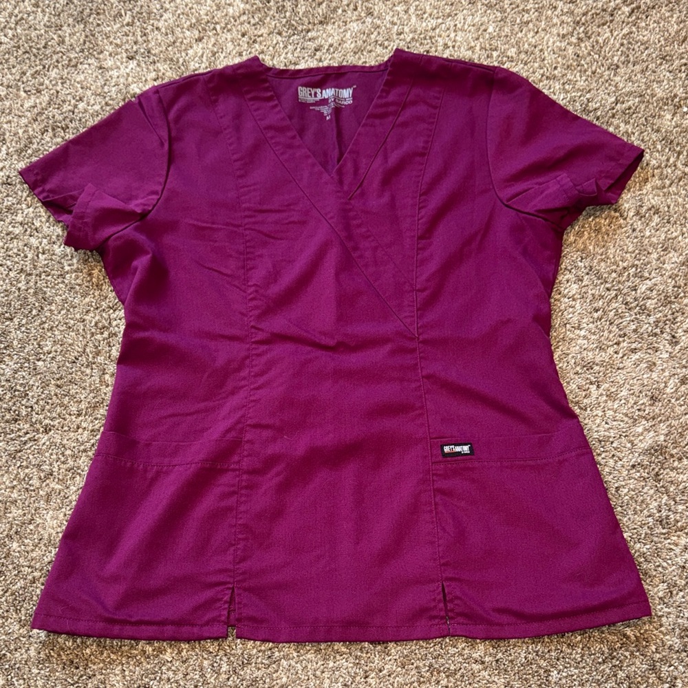 Greys anatomy maroon scrub top